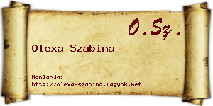 Olexa Szabina névjegykártya